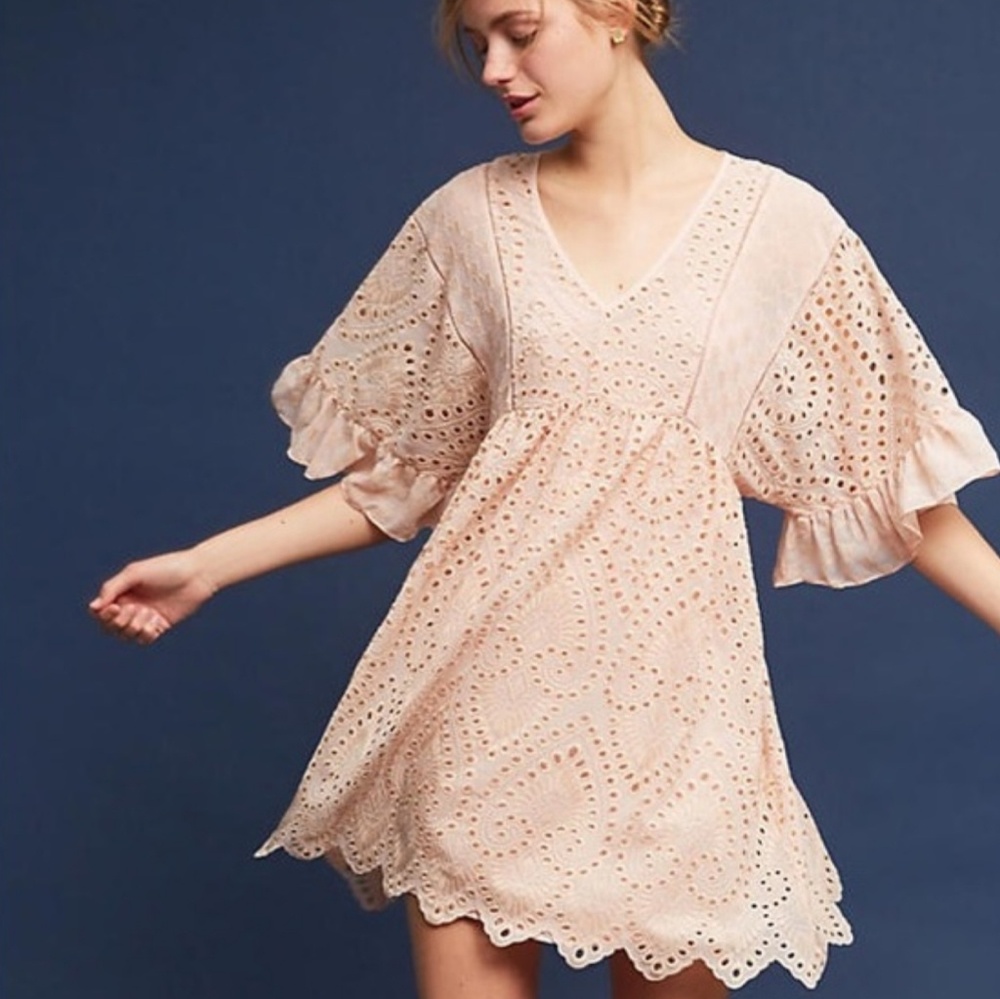 ANTHROPOLOGIE brooke eyelet swing dress